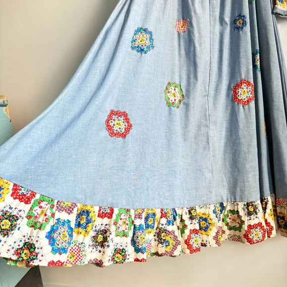 Vintage Floral Patchwork Maxi Dress - Picture 5 of 12